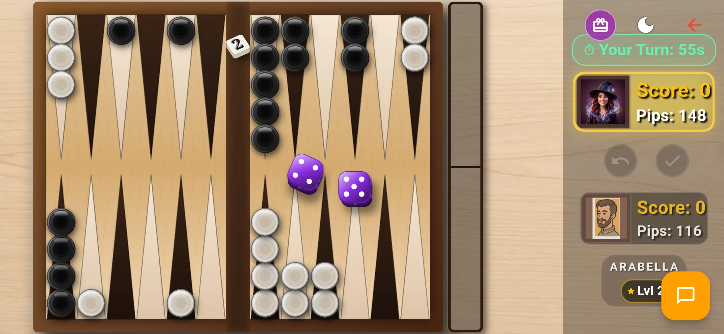 Pass & Play hotseat board layout featuring dual-player turn indicators.